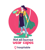 Hospitable hero review host cleaner Sticker