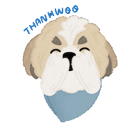 Dog Thanks Sticker by Ann of Facedit