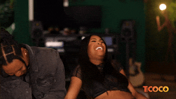 T and Coco Laughing
