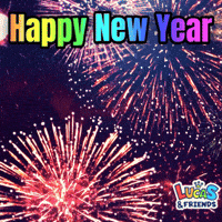 New Year Fireworks GIF by Lucas and Friends by RV AppStudios