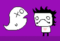 brenfi heart pixelart ghost purple GIF