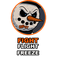 Startled Sticker by Freaky The Scary Snowman