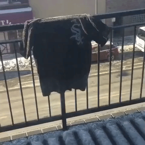 How Cold Is It? This Guy's White Sox Shirt Froze in the Frigid Chicago Weather