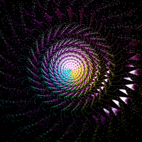 sphericalart rainbow star dots mandala GIF