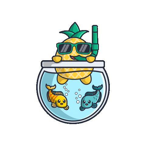 five_pineapples happy fish zodiac astrology Sticker