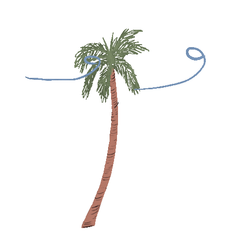 Flowing Palm Tree Sticker