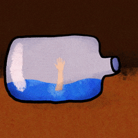 Waving Ship In A Bottle GIF by Kev Lavery