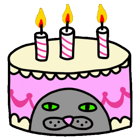 Happy Birthday Cat Sticker