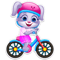 Bike Rabbit Sticker by Lucas and Friends by RV AppStudios