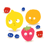 laurajonesmartinez fruit strawberry blueberry berries Sticker