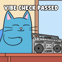Blue Cat Success GIF