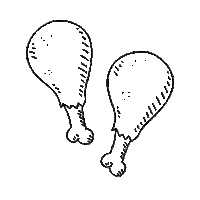 Fried Chicken Sticker Sticker by Bombay Softwares