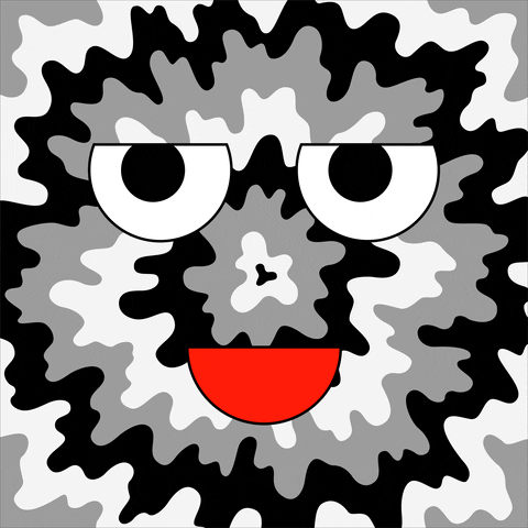 Black And White Smile GIF by Jen Stark