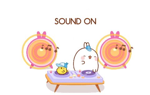 listen youtube Sticker by Molang