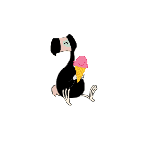 DodoandBerries summer bird ice cream dodo Sticker