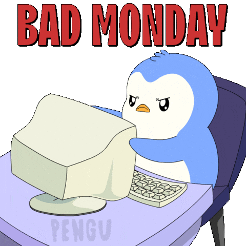 Angry Monday Sticker by Pudgy Penguins