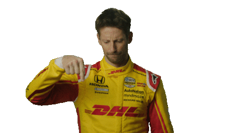 Pointing Down Romain Grosjean Sticker by INDYCAR
