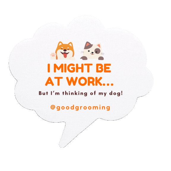 GoodGrooming thinking working might goodgrooming Sticker