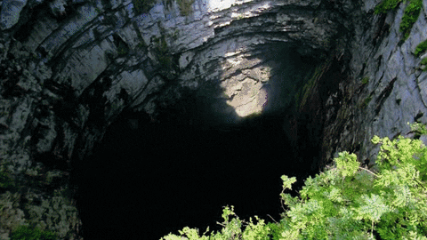 cave jumping GIF
