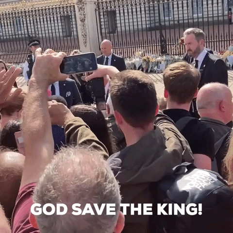 King Charles III Shakes Hands With Well-Wishers