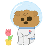leechanyang dog zzz 강아지 tulip Sticker