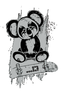 Panda Sticker by Braille Skateboarding