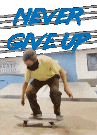 Never Give Up Sticker by Braille Skateboarding