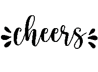 Cheers Sticker by Juwel-lettering