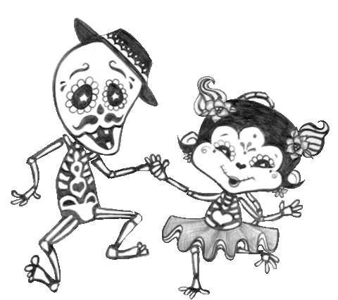 skeletitos giphyupload dance halloween baile Sticker