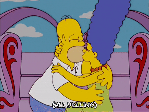 making out homer simpson GIF