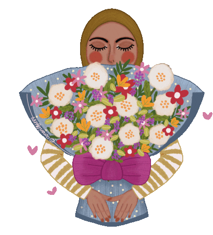 Girl Flower Sticker