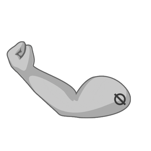 MSQLN emoji flexing biceps black white Sticker