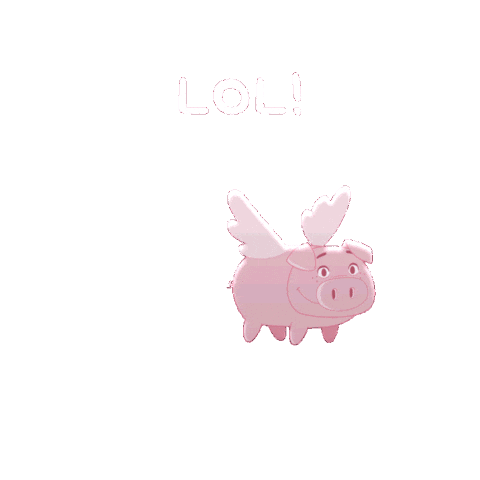 Flying Pig Lol Sticker by PositivelyPigasus