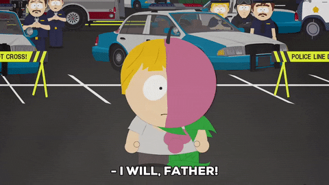 exclaiming raising arm GIF by South Park 