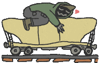 Sleepy Train Sticker