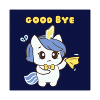 Feeling Blue Good Bye Sticker by Brave Unicorn