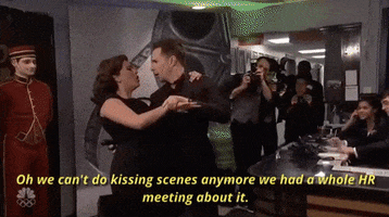 cecily strong oh we cant do kissing scenes anymore we had a whole hr meeting about it GIF by Saturday Night Live