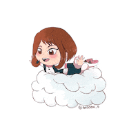 ansoen_b cloud mha bnha uraraka Sticker