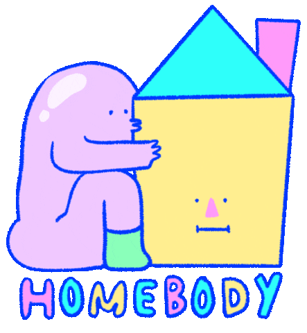 Stay At Home Winterrkatt Sticker by Katharine Kow