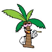 Palm Tree Smoking Sticker by TREE O FIVE