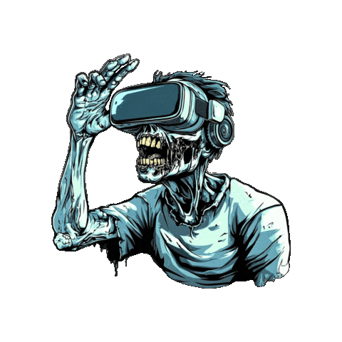 Virtual Reality Zombie Sticker by Preneura