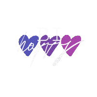 Bi Pride Hearts Sticker by Aleksandra Świderska