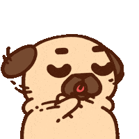 Shake Head No Sticker by Puglie Pug