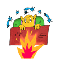 Fire Waiting Sticker by Francisco Negrello