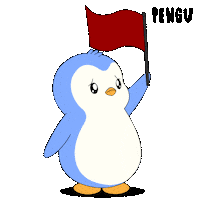Red Flag No Sticker by Pudgy Penguins