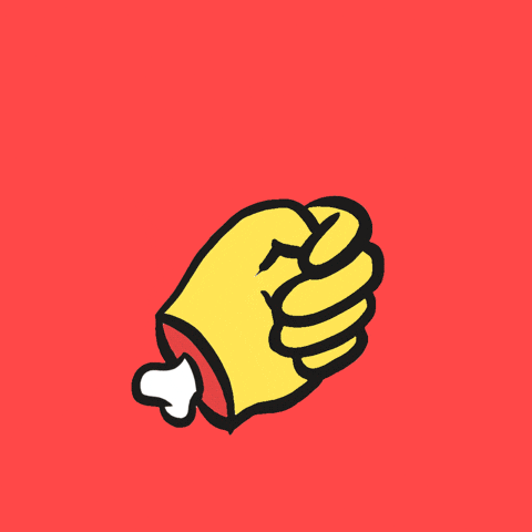 Gello_Hoodbye yellow hand gun finger GIF