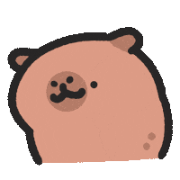 Capybara Smile Sticker by sansanplanet