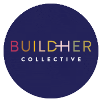 buildhercollective buildher collective buildher buildher circle buildher circle blue Sticker