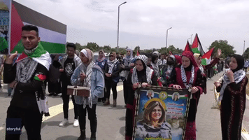 Palestinians Hold Symbolic Funeral for Slain Al Jazeera Journalist