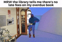 Celebrity gif. Drake, in the music video for "Hotline Bling," dances joyfully. He holds a book, which he slings across the screen, eventually landing in a drawer full of other books.